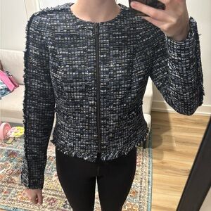 Banana Republic Black and White Textured Blazer